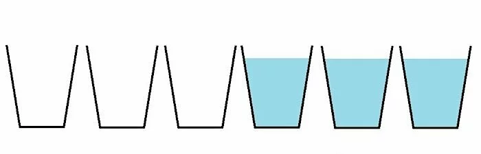 На столе стоят 6 стаканов: задачка про стаканы с водой
