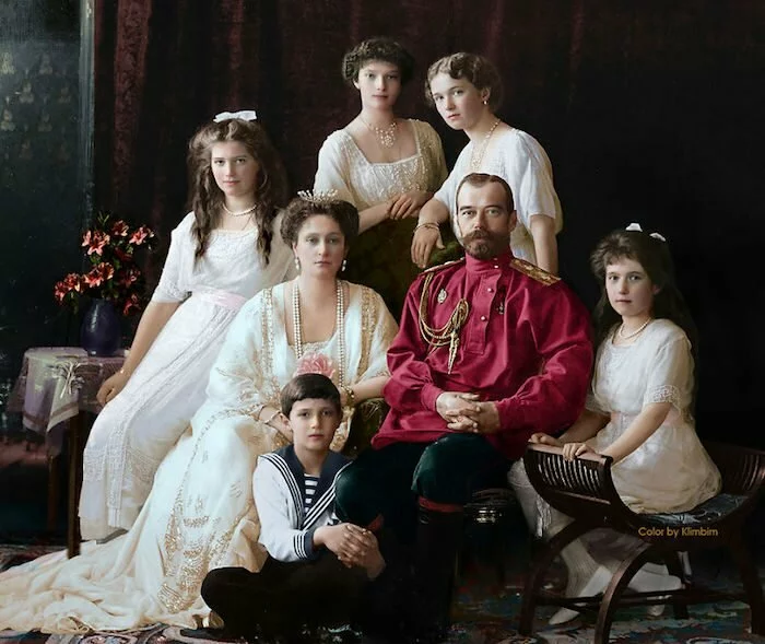 царская семья фото в цвете